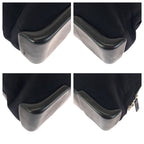 Prada Black Silver Urethane Leather Tote Shoulder Bag — view 3