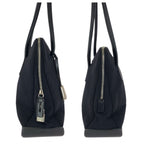 Prada Black Silver Urethane Leather Tote Shoulder Bag — view 8