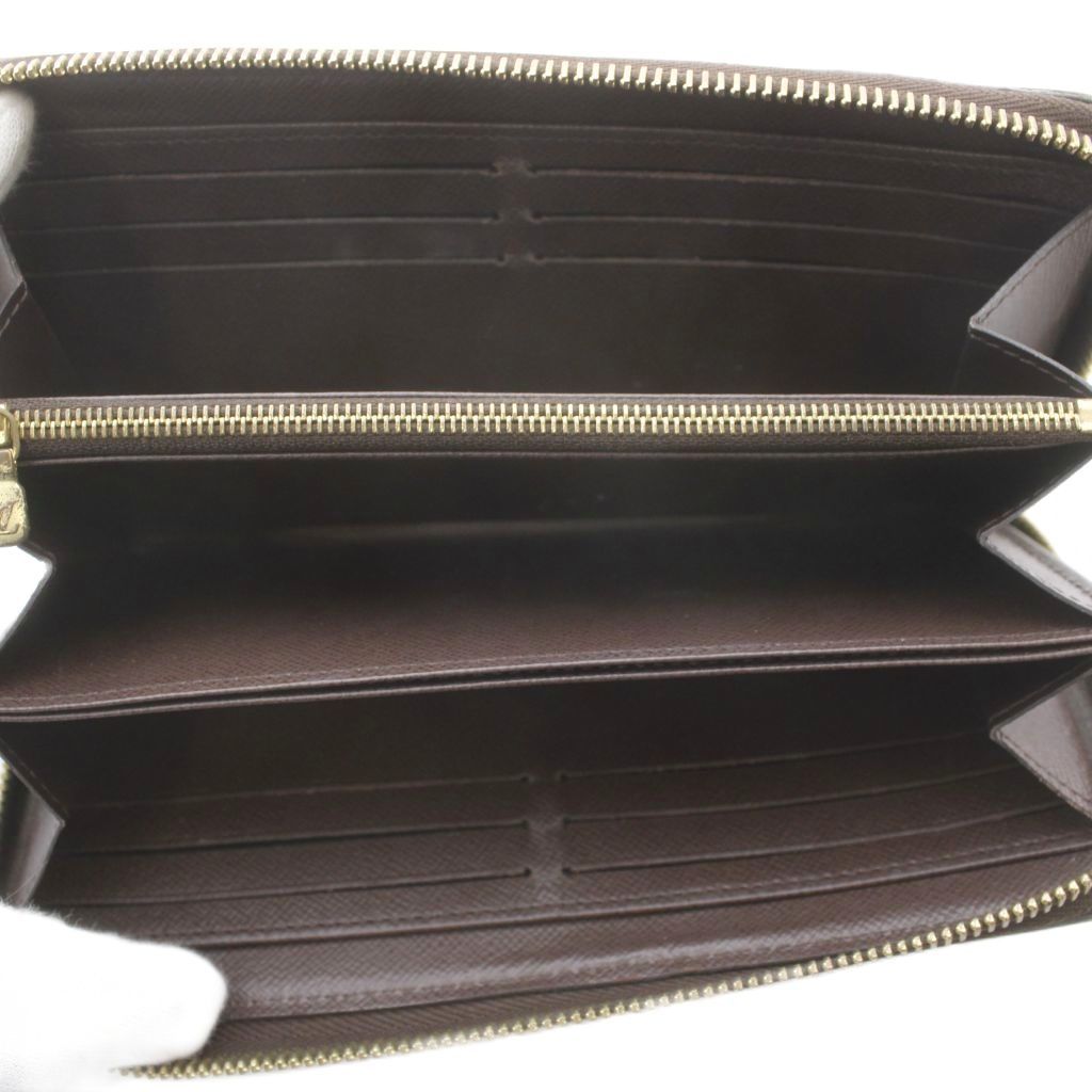 Louis Vuitton Zippy Wallet Zip Around Coin Purse Bill Brown Damier Checkered — view 5