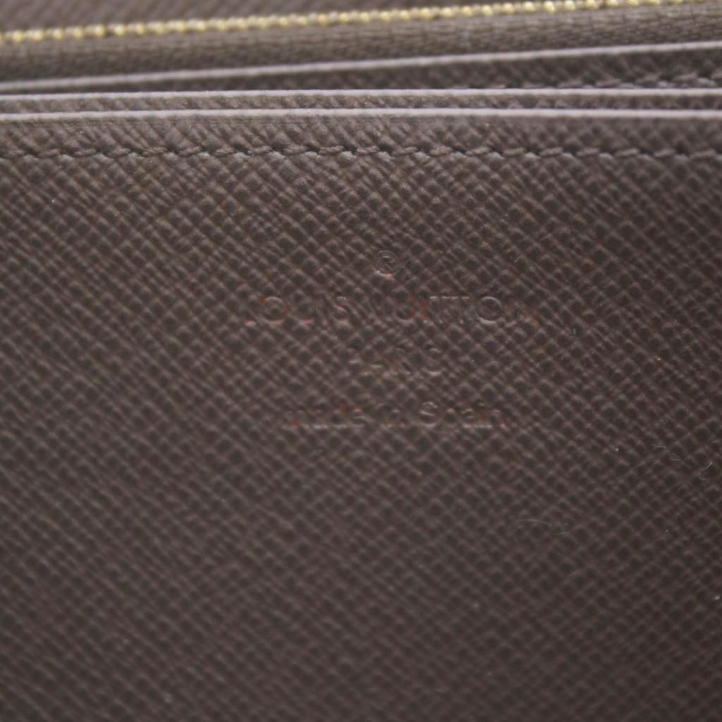 Louis Vuitton Zippy Wallet Zip Around Coin Purse Bill Brown Damier Checkered — view 7