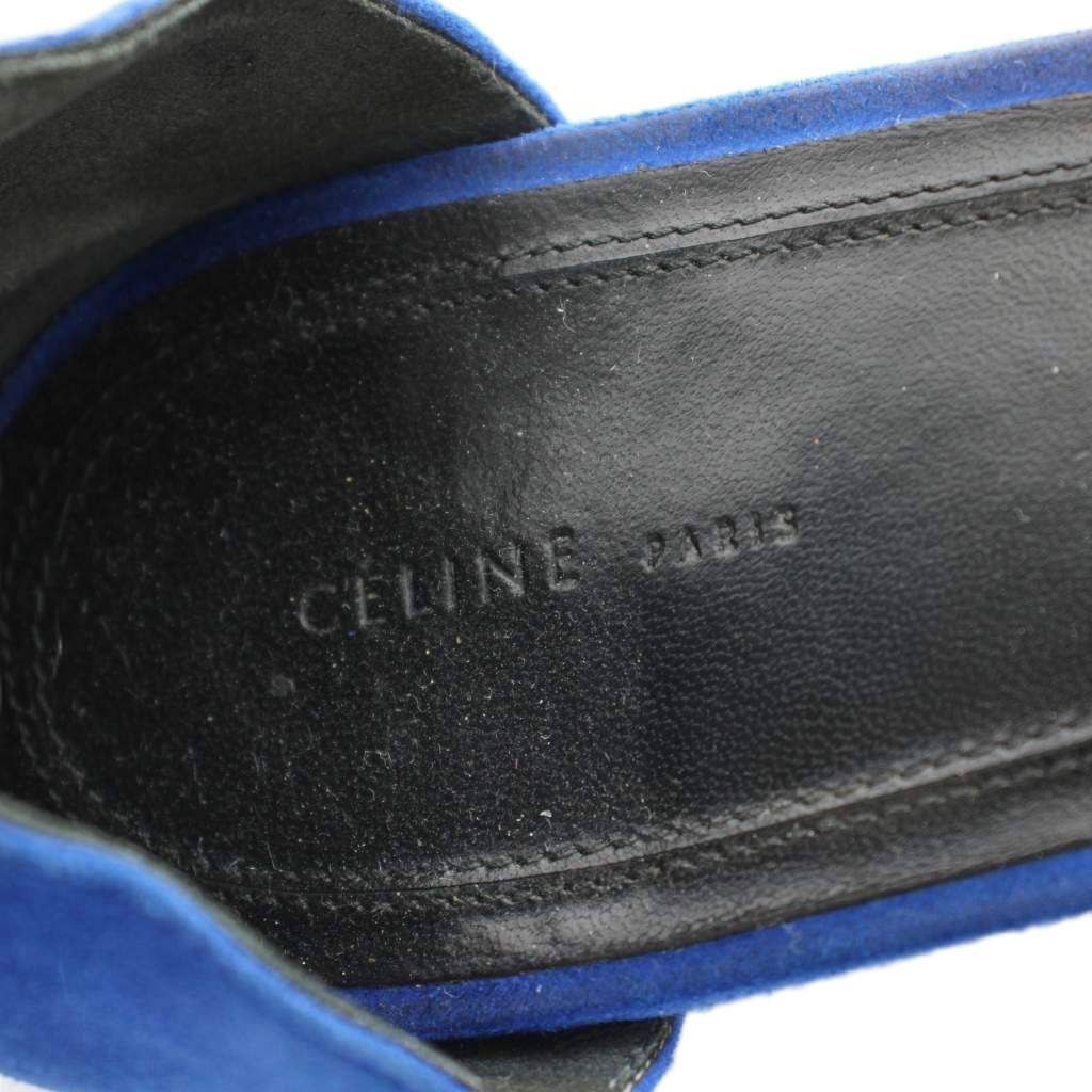 Celine Sandals Strap Suede 39 Blue KU — view 5