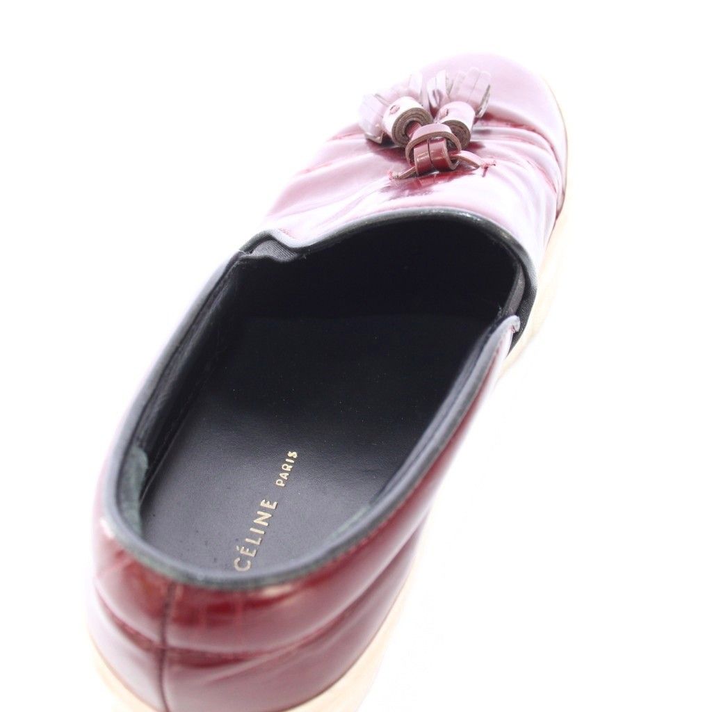 Celine Phoebe Philo Era Fringe Slip on Leather Shoes 36 Gold TK — view 4