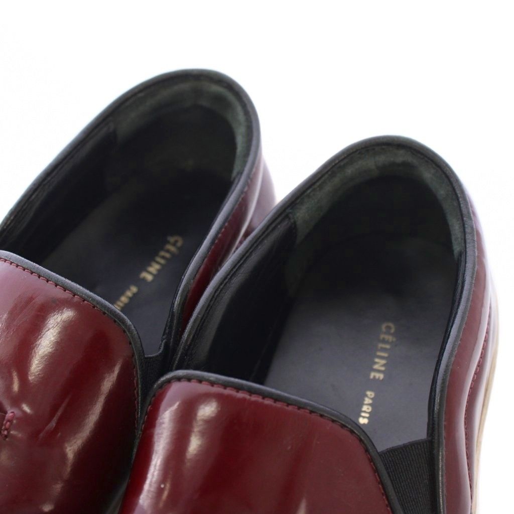 Celine Phoebe Philo Era Fringe Slip on Leather Shoes 36 Gold TK — view 5