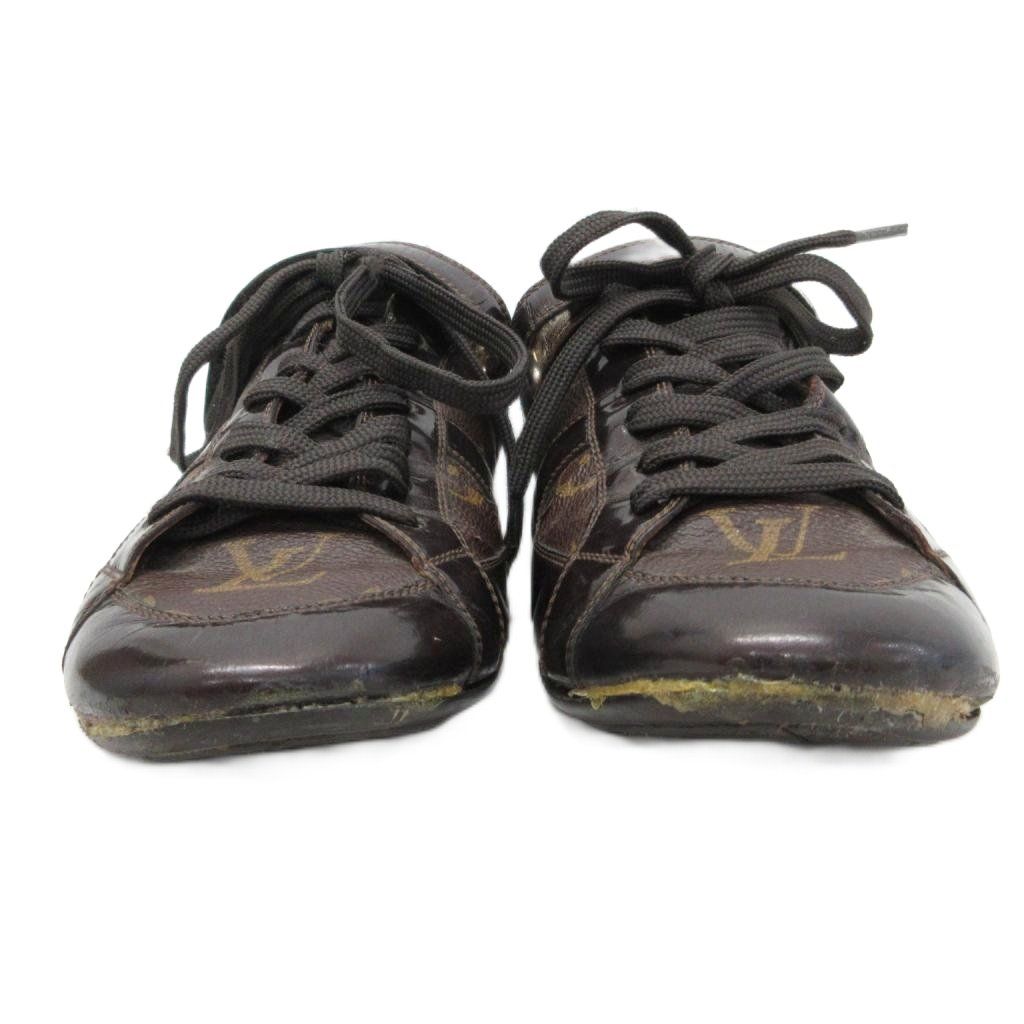 Louis Vuitton Globetrotter Monogram Sneakers Shoes Low Cut 36.5 Brown — view 4