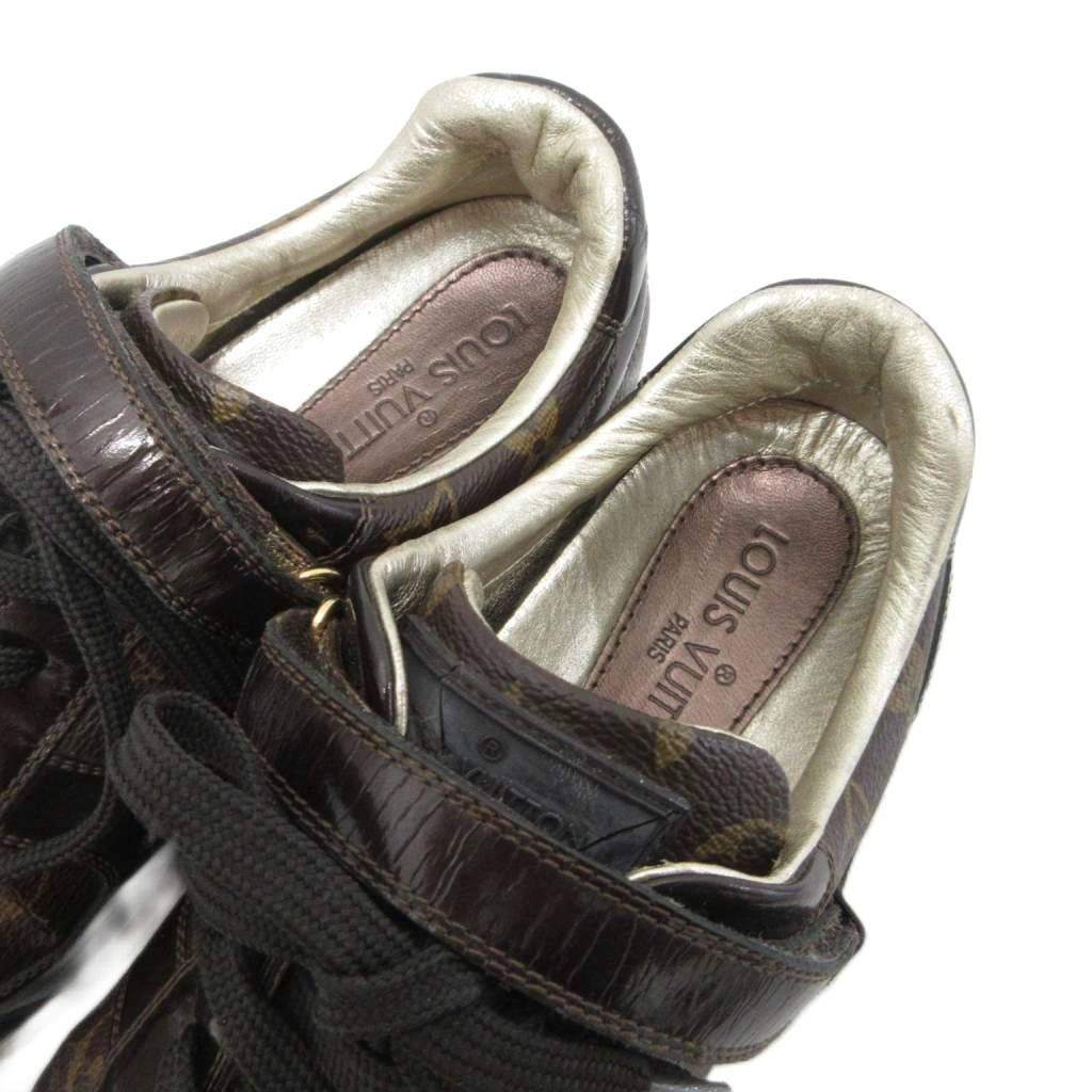 Louis Vuitton Globetrotter Monogram Sneakers Shoes Low Cut 36.5 Brown — view 6