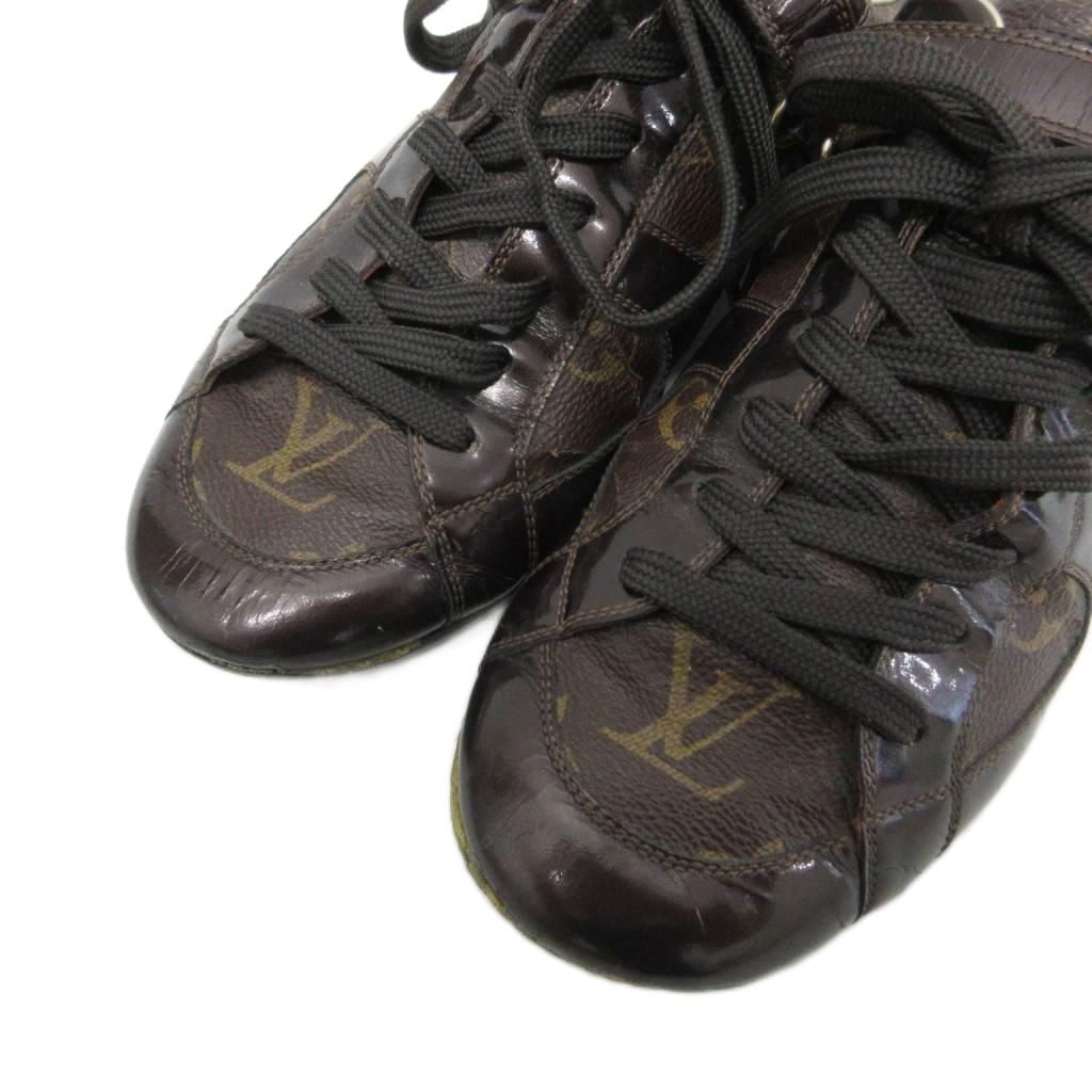 Louis Vuitton Globetrotter Monogram Sneakers Shoes Low Cut 36.5 Brown — view 5