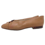 Chanel CC Logo Flat Shoes Ballet Round Toe Motif 35 Brown — view 2