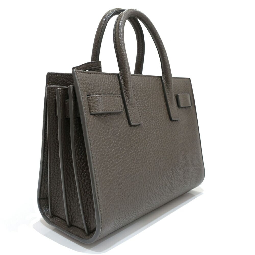 Saint Laurent Sac de Jour Nano Handbag 2-Way Leather Brown Gold — view 2