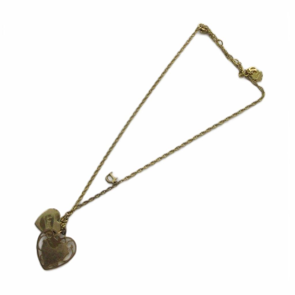Dior Necklace Pendant Logo Heart Gold — view 4