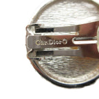 Dior Earrings Clip Type for Both Ears Pearl Rhinestone 15 mm Silver — view 3