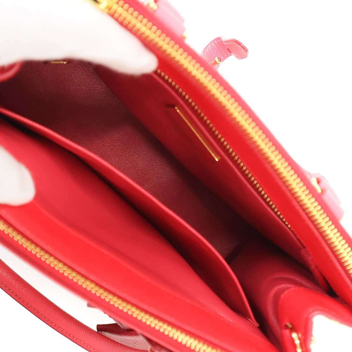Prada Galleria Saffiano Special Edition Small Bicolor Shoulder Bag Red Orange — view 6