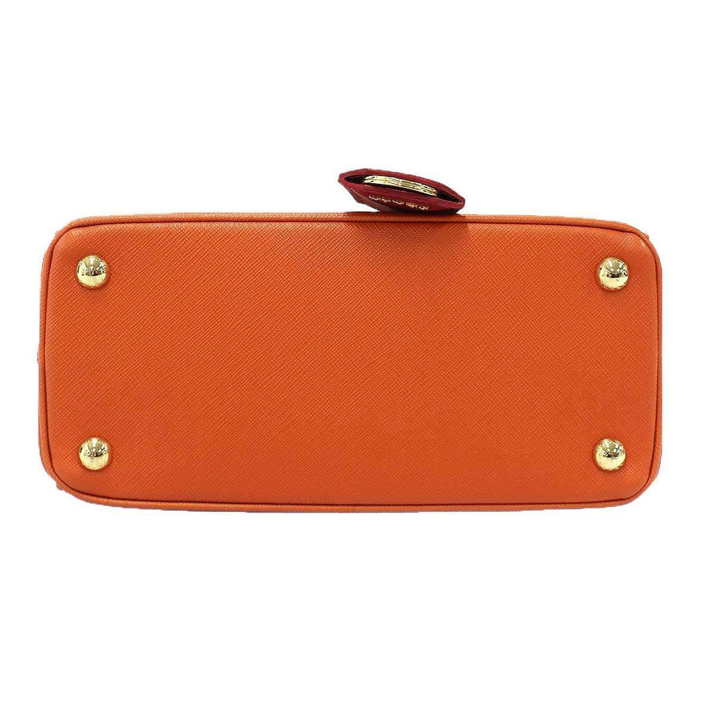 Prada Galleria Saffiano Special Edition Small Bicolor Shoulder Bag Red Orange — view 4