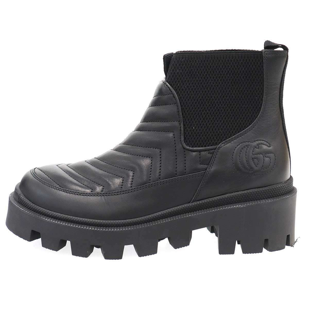 Gucci Side Gore Leather Boots Black 36.5 — view 2