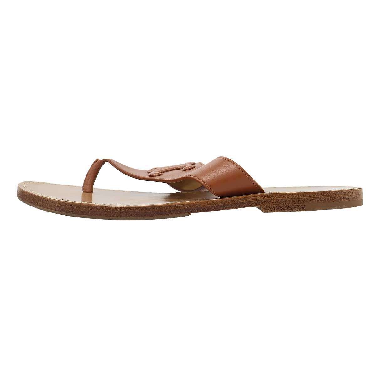 Celine Triomphe Thong Sandals Brown 36 — view 2