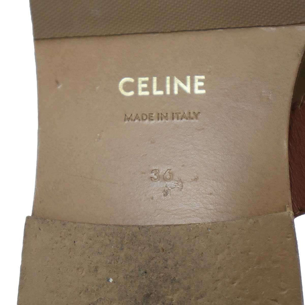 Celine Triomphe Thong Sandals Brown 36 — view 6