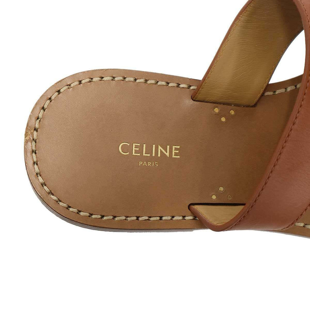 Celine Triomphe Thong Sandals Brown 36 — view 5