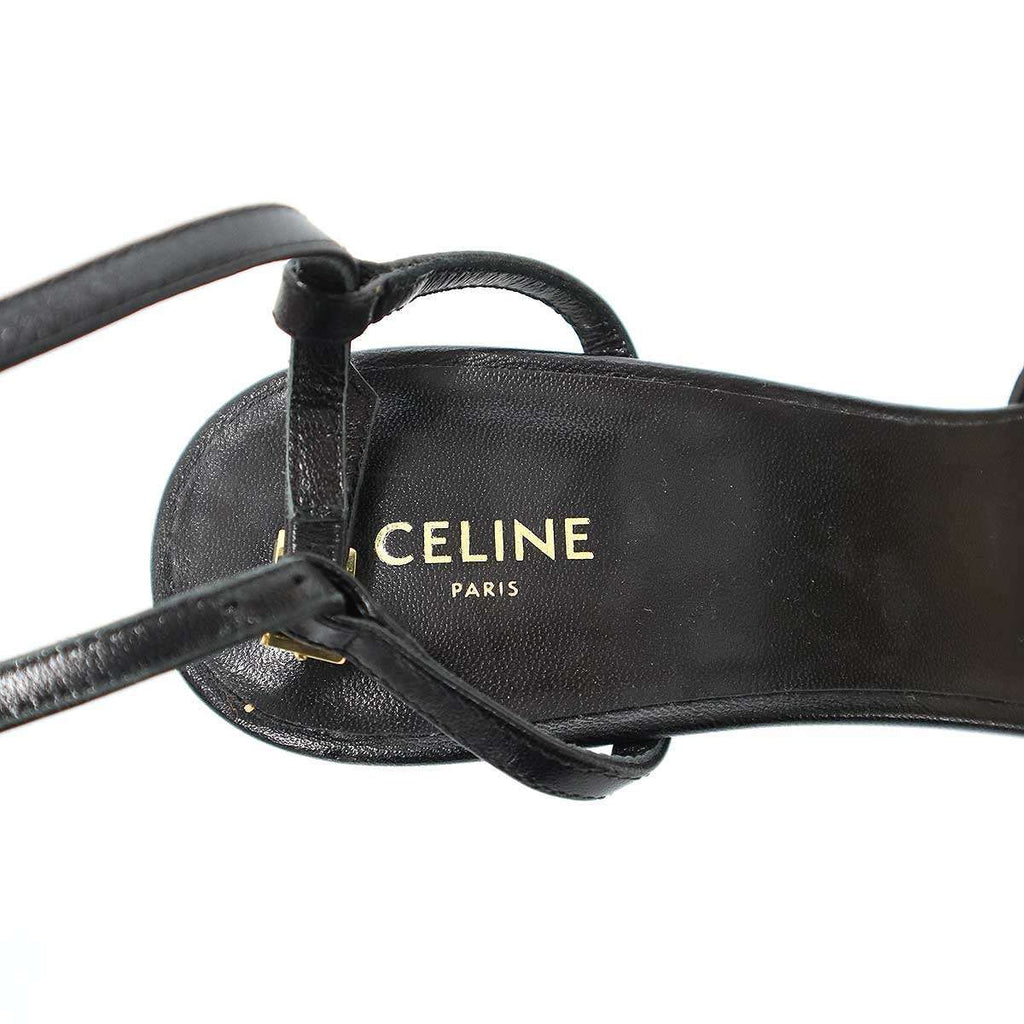 Celine Triomphe Charm Leather Sandals Black 36 — view 5