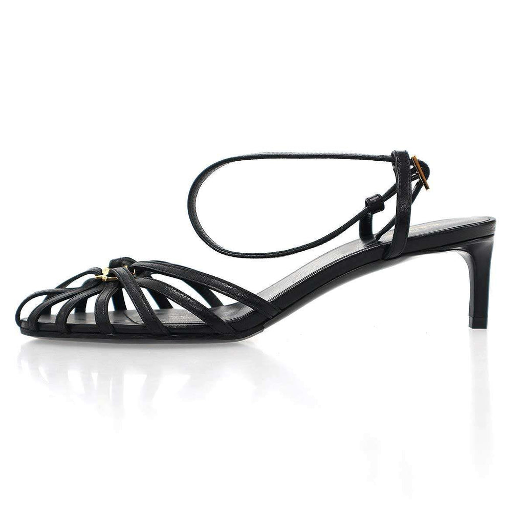 Celine Triomphe Charm Leather Sandals Black 36 — view 2