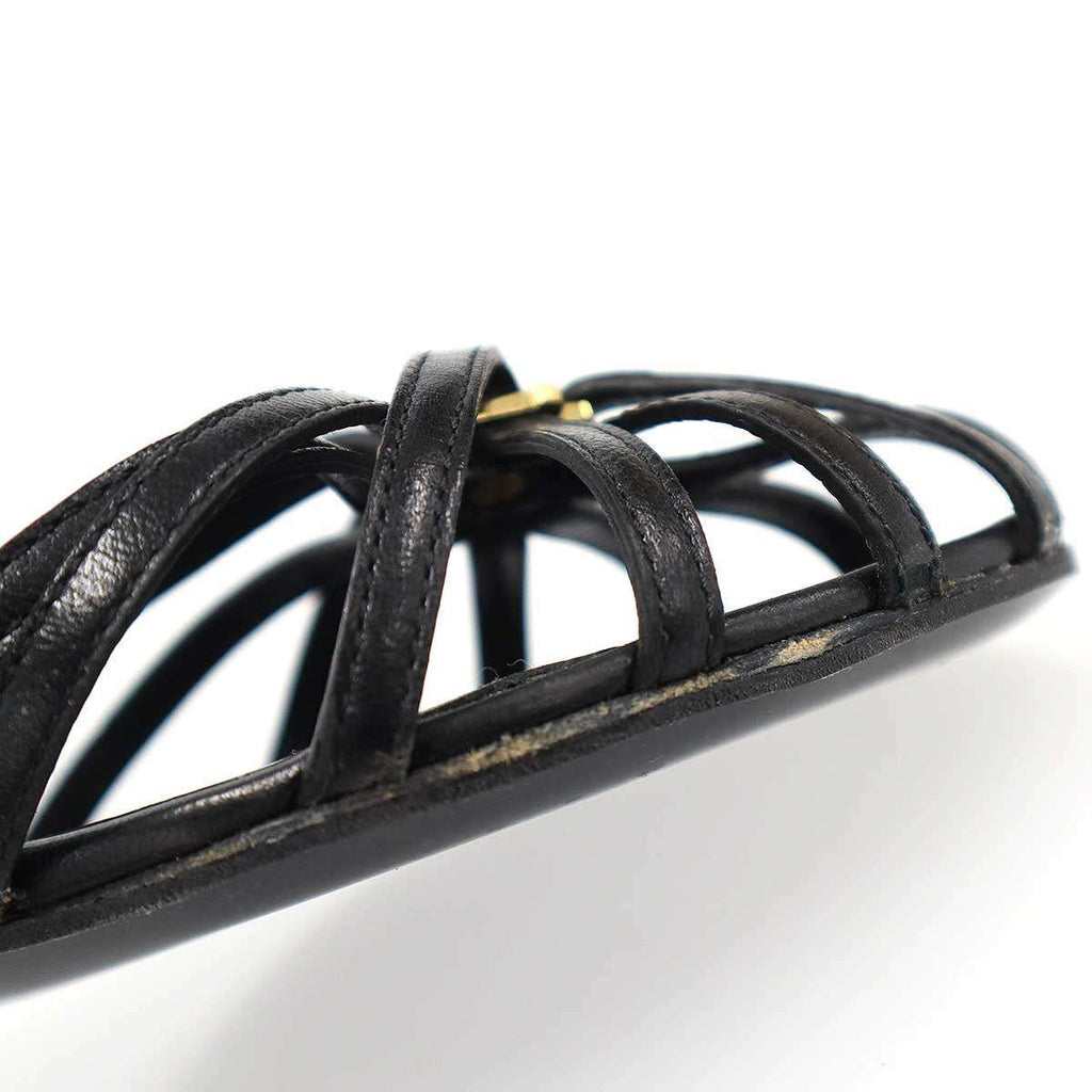 Celine Triomphe Charm Leather Sandals Black 36 — view 7