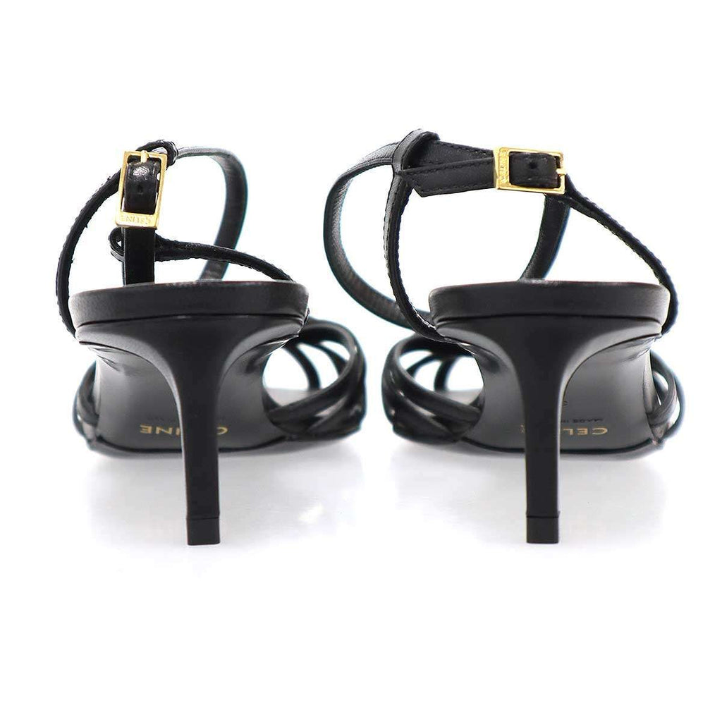 Celine Triomphe Charm Leather Sandals Black 36 — view 3