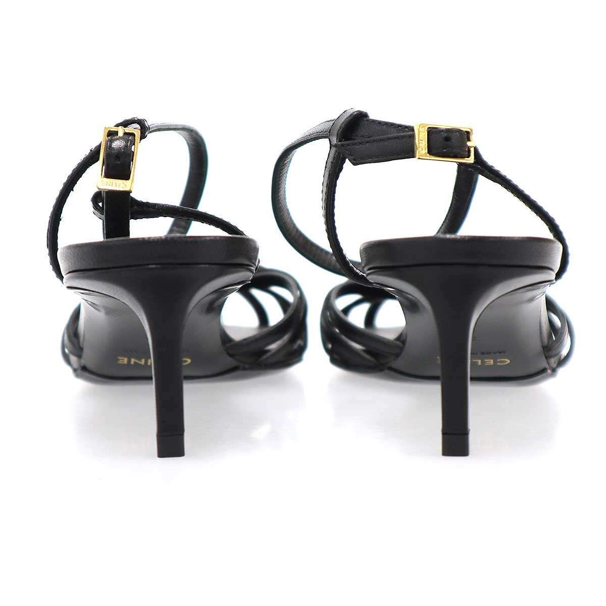 Celine Triomphe Charm Leather Sandals Black 36 — view 3