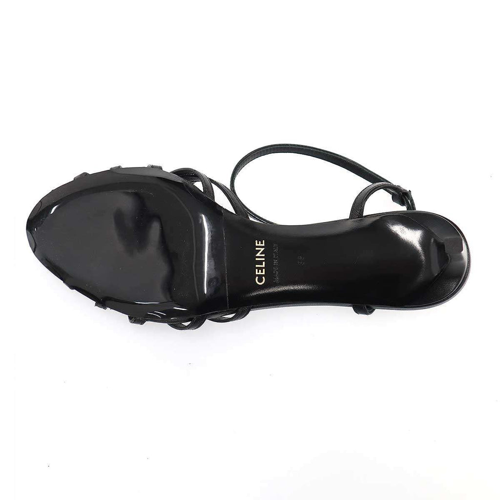 Celine Triomphe Charm Leather Sandals Black 36 — view 4