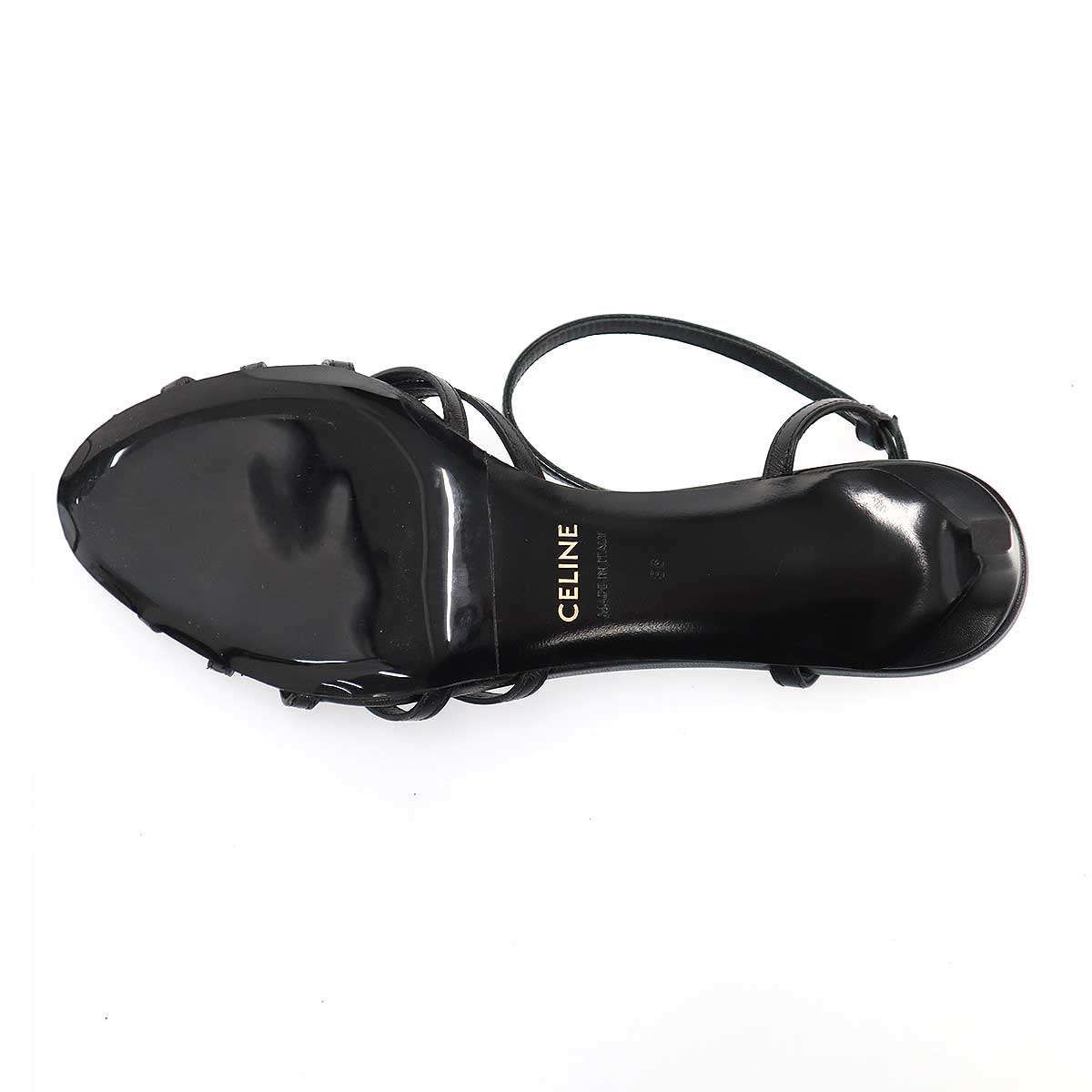 Celine Triomphe Charm Leather Sandals Black 36 — view 4