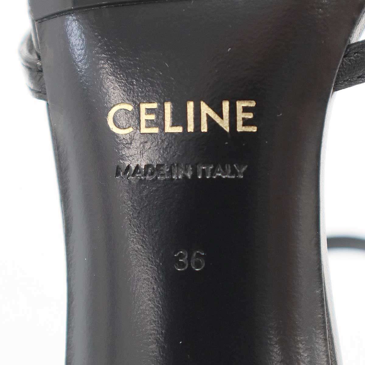 Celine Triomphe Charm Leather Sandals Black 36 — view 6