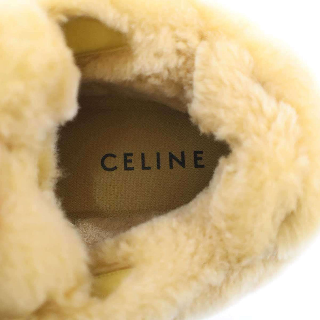 Celine Huntington Low Top Sneakers Shearling Beige 36 — view 5