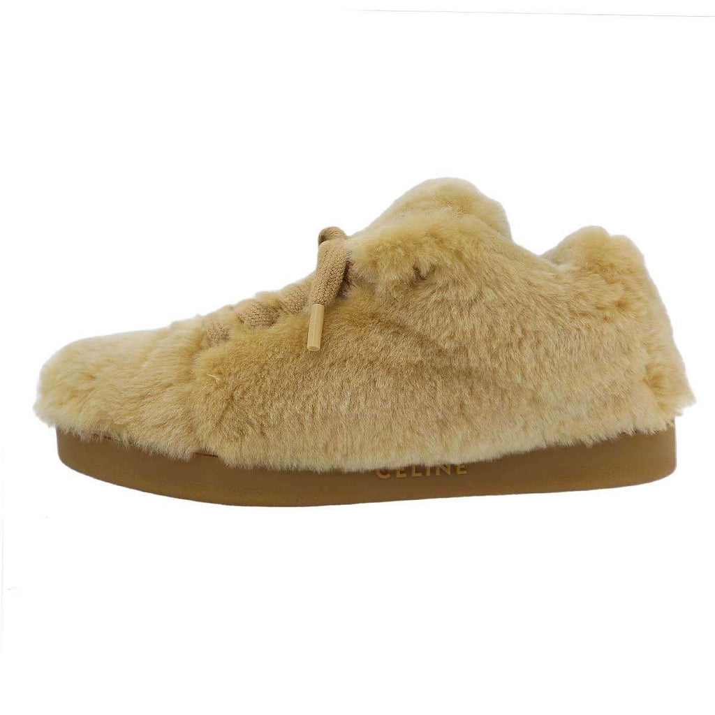 Celine Huntington Low Top Sneakers Shearling Beige 36 — view 2