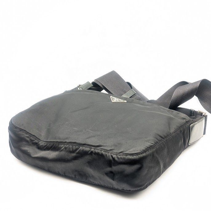 Prada Tessuto Nylon Shoulder Bag Black Triangle Logo — view 3