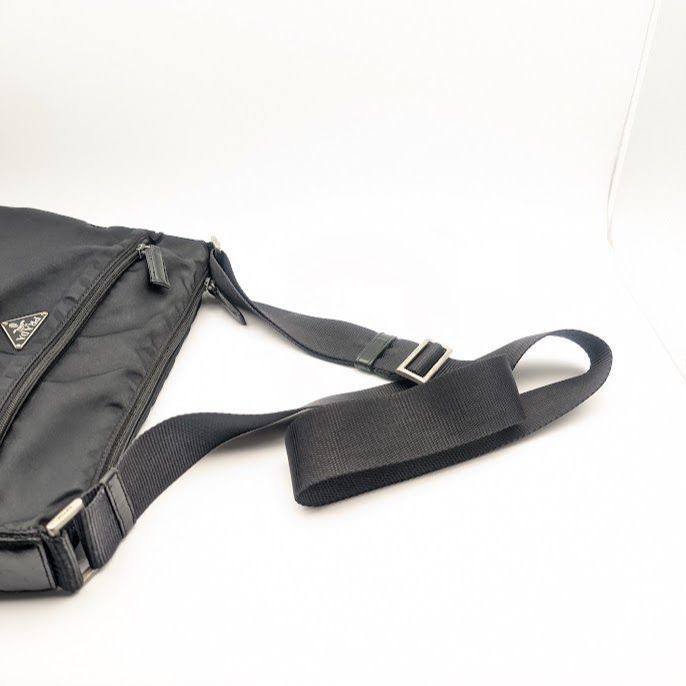 Prada Tessuto Nylon Shoulder Bag Black Triangle Logo — view 5