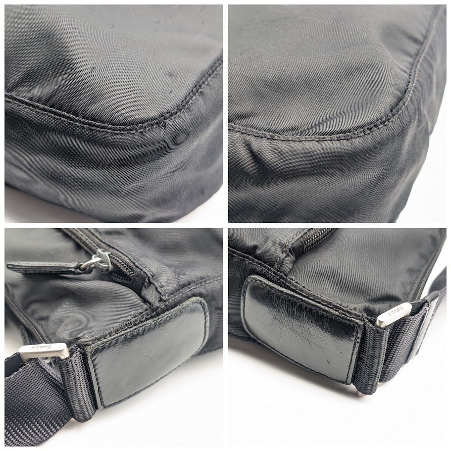 Prada Tessuto Nylon Shoulder Bag Black Triangle Logo — view 6