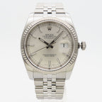 Rolex Watch Datejust 36 Stainless Steel 18k White Gold Silver Dial Bar Index — view 2