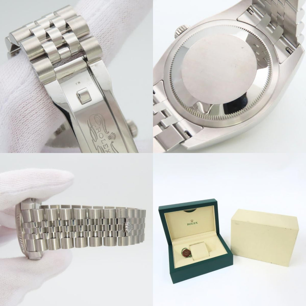 Rolex Watch Datejust 36 Stainless Steel 18k White Gold Silver Dial Bar Index — view 9