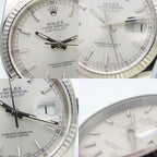 Rolex Watch Datejust 36 Stainless Steel 18k White Gold Silver Dial Bar Index — view 6