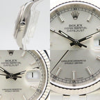 Rolex Watch Datejust 36 Stainless Steel 18k White Gold Silver Dial Bar Index — view 5