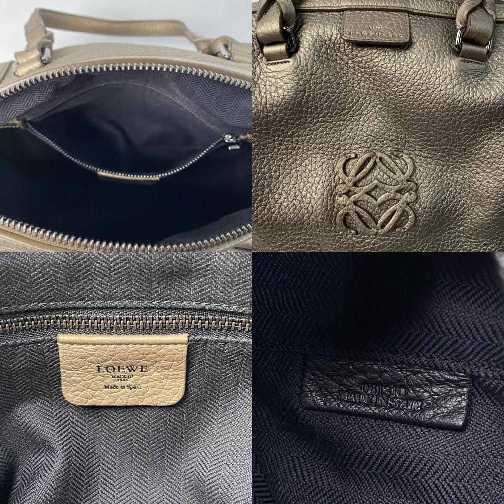 Loewe Justa Boston Bag Anagram Gold — view 8