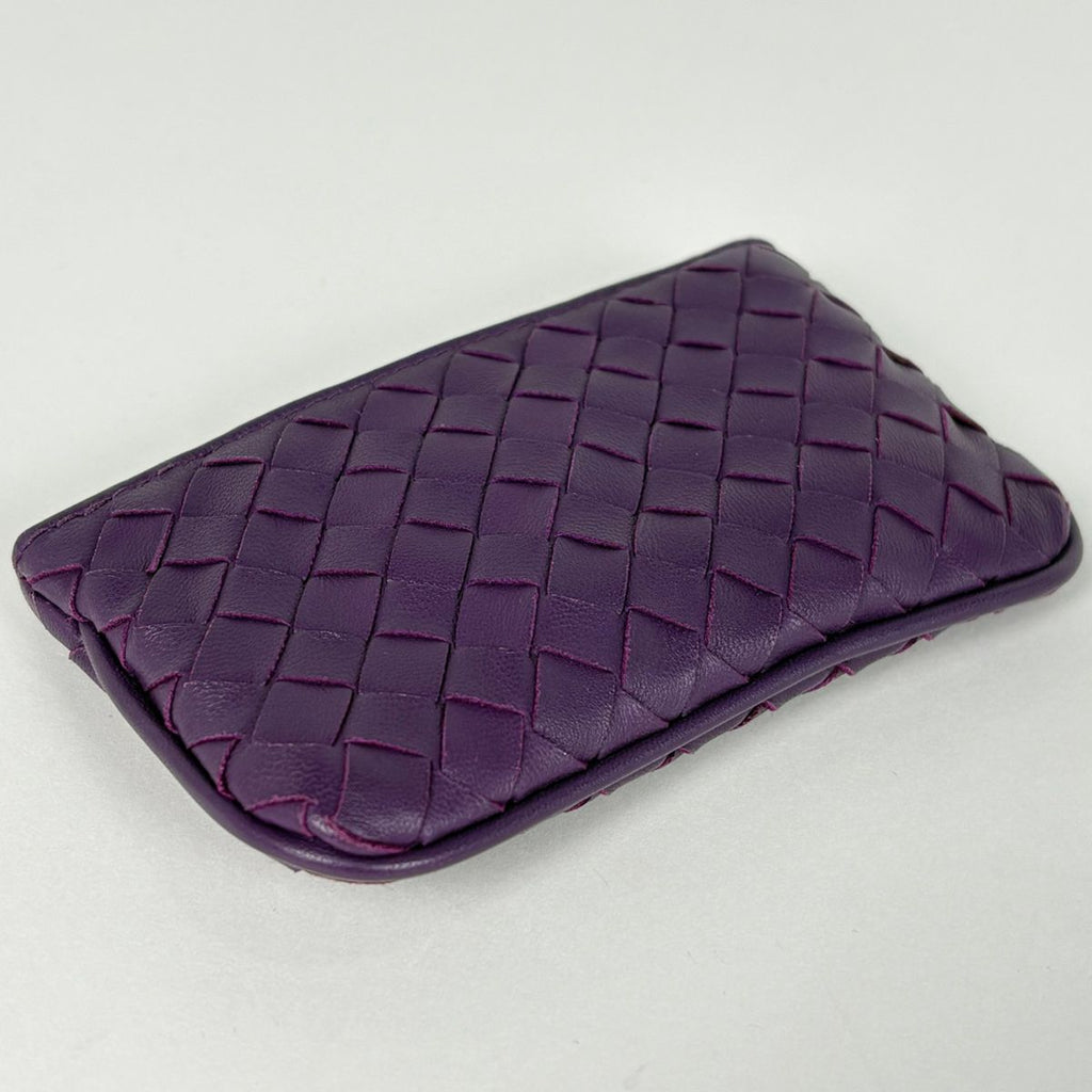 Bottega Veneta Intrecciato Coin Case Leather Purple — view 2