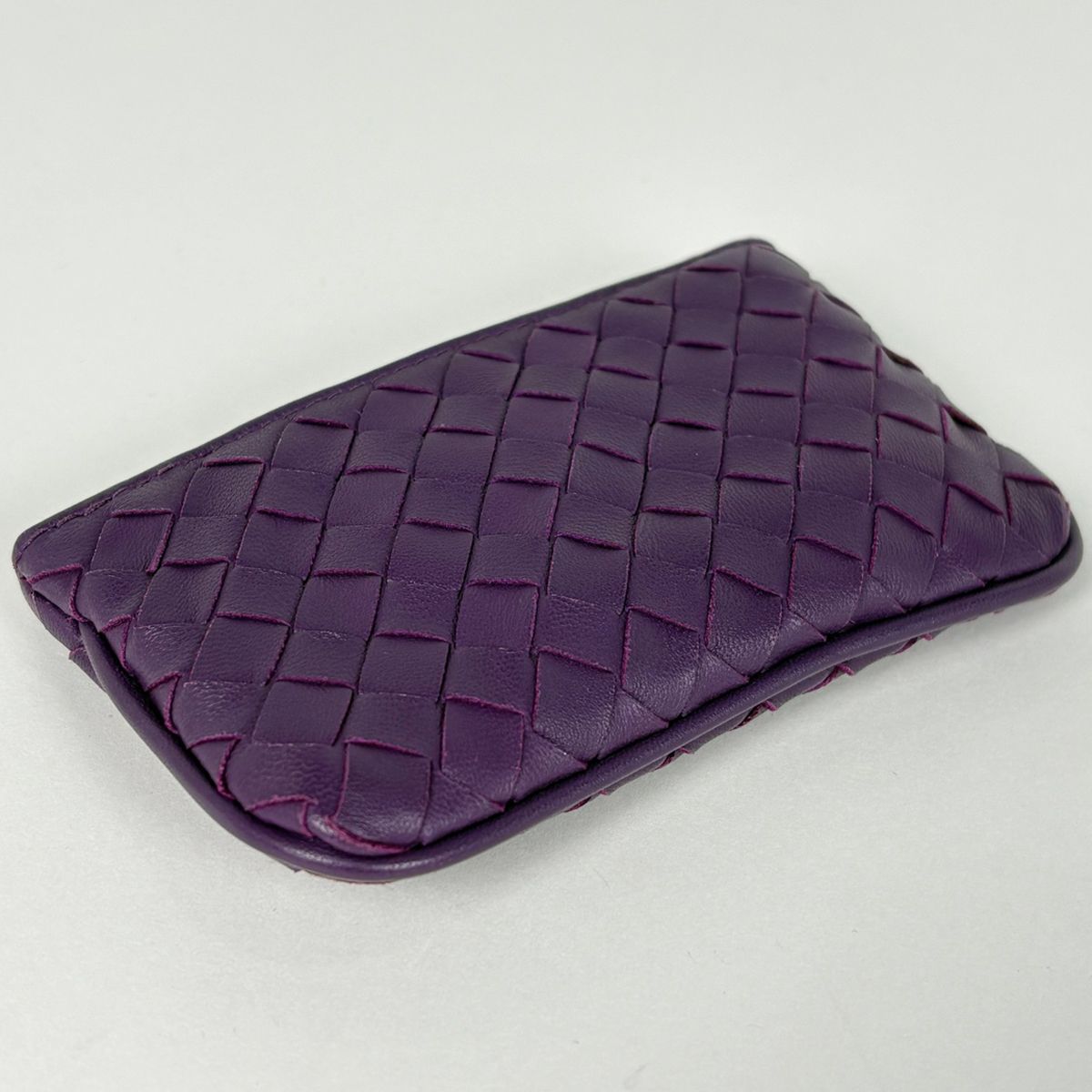 Bottega Veneta Intrecciato Coin Case Leather Purple — view 2