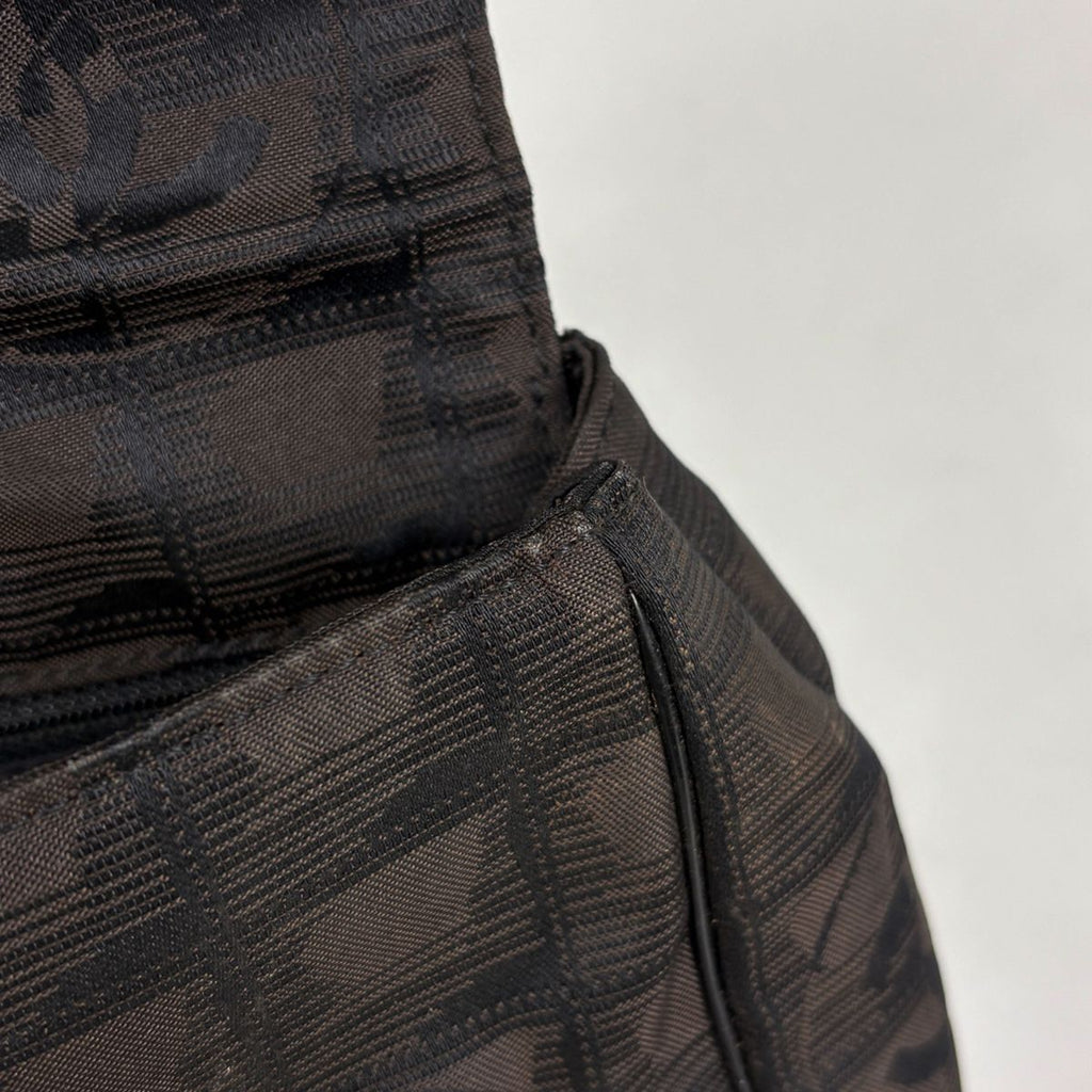 Chanel New Travel Line Waist Bag Nylon Jacquard Dark Brown — view 5
