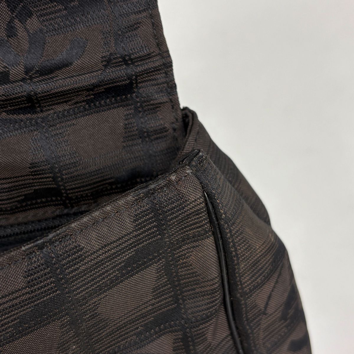 Chanel New Travel Line Waist Bag Nylon Jacquard Dark Brown — view 5