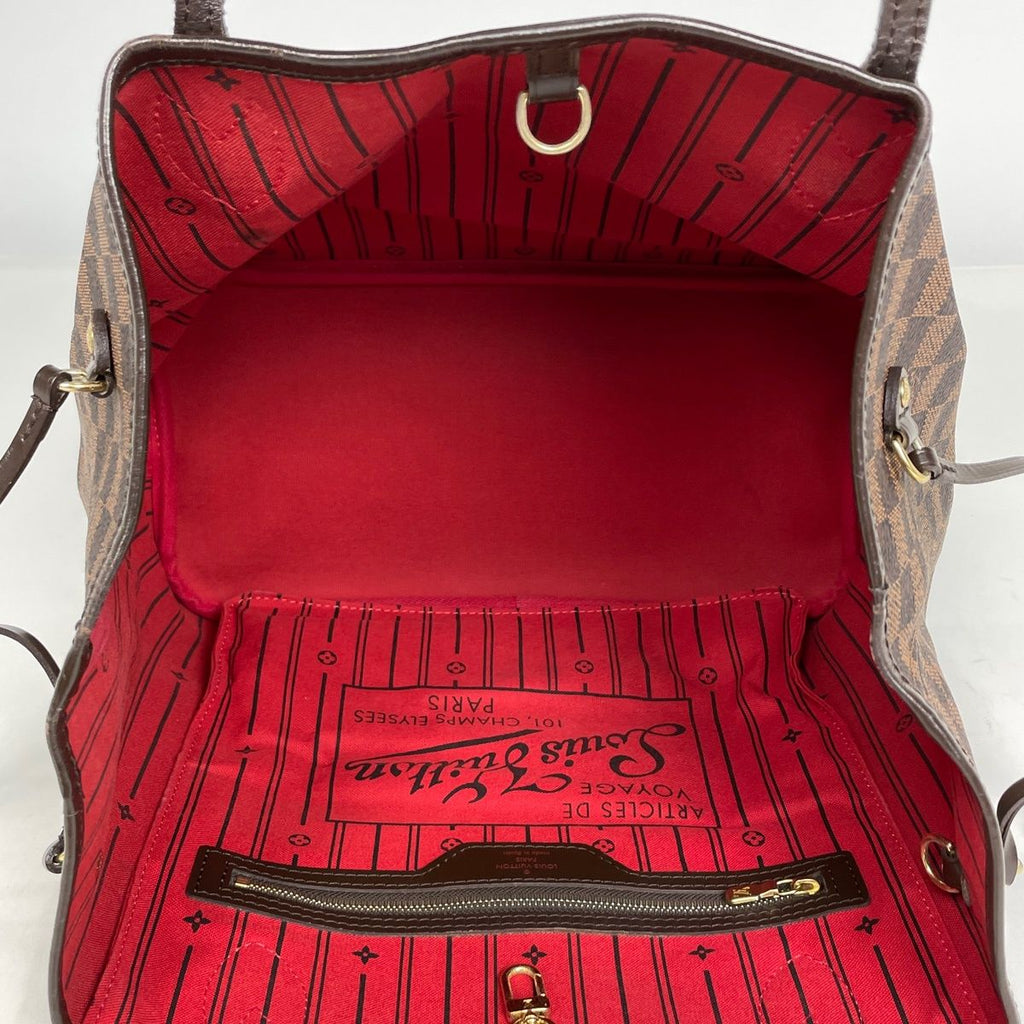 Louis Vuitton Neverfull MM Shoulder Bag Tote Damier Brown — view 9
