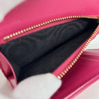 Saint Laurent Yves Logo Trifold Wallet Leather Pink — view 6