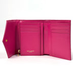 Saint Laurent Yves Logo Trifold Wallet Leather Pink — view 7
