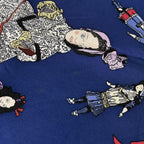 Hermes Carre 90 Hello Dolly Doll Scarf Silk Blue Multicolor — view 4