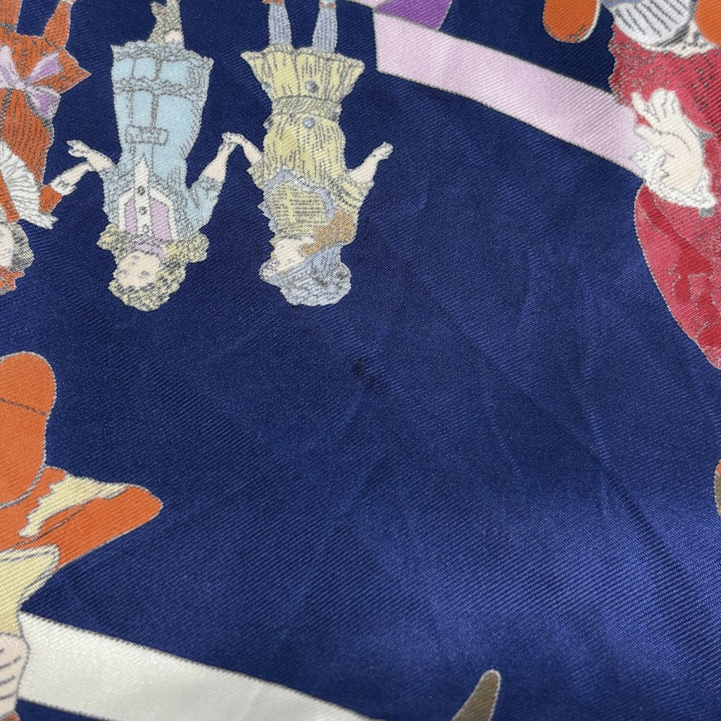 Hermes Carre 90 Hello Dolly Doll Scarf Silk Blue Multicolor — view 6
