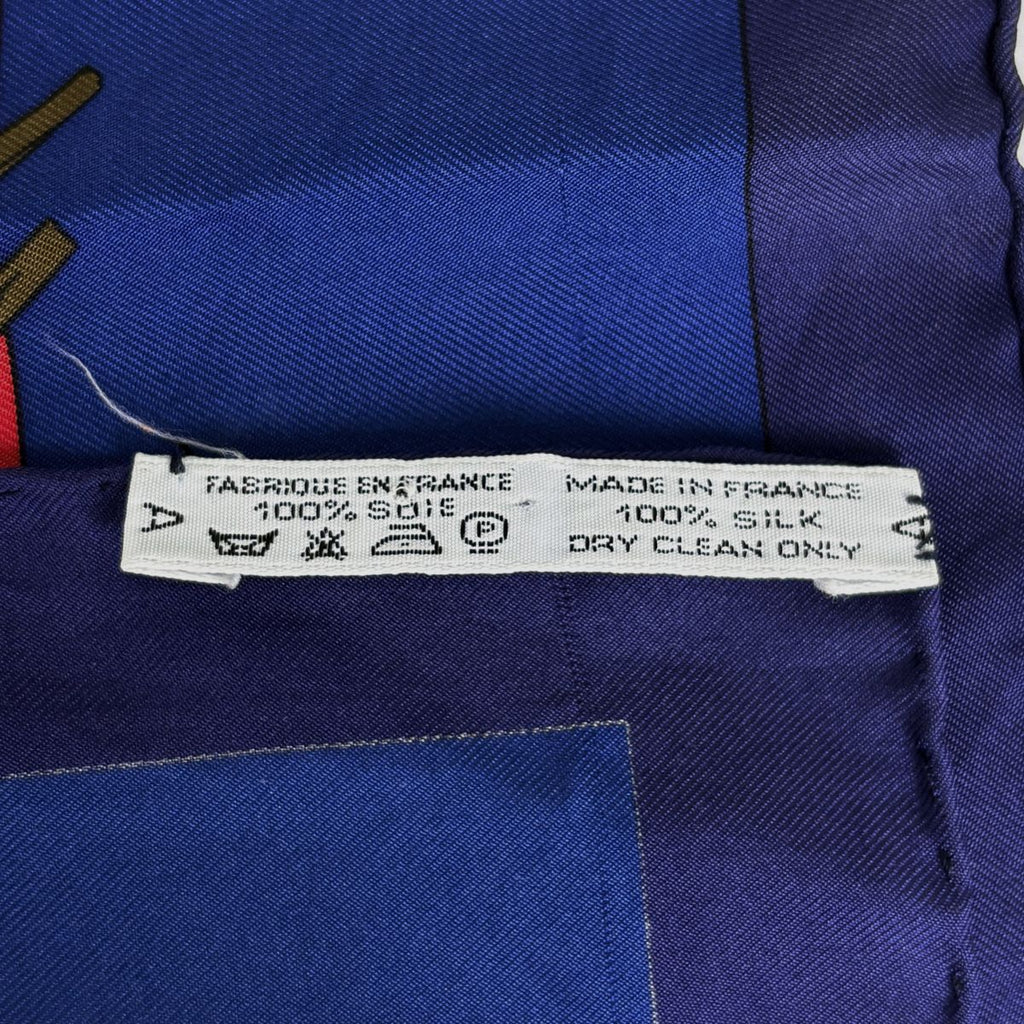Hermes Carre 90 Hello Dolly Doll Scarf Silk Blue Multicolor — view 2