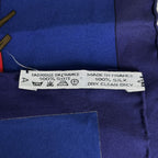 Hermes Carre 90 Hello Dolly Doll Scarf Silk Blue Multicolor — view 2