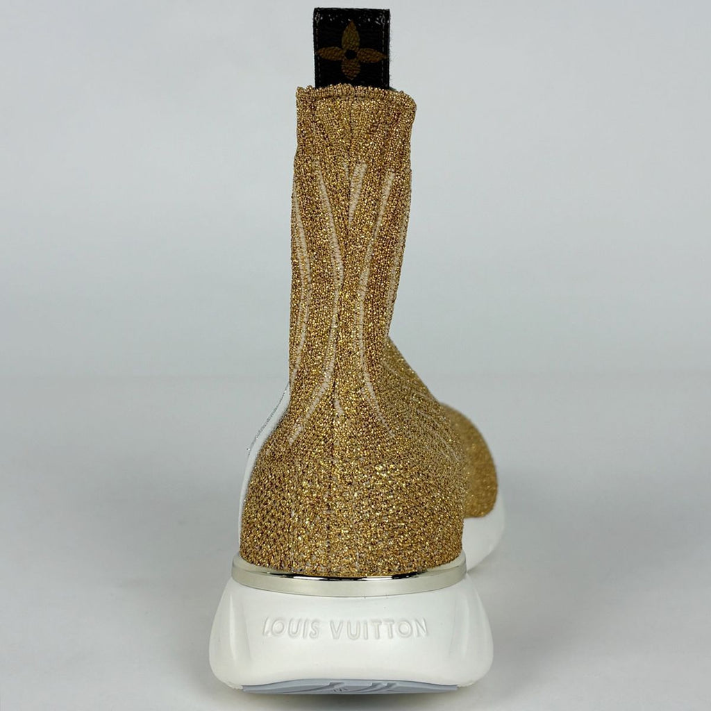 Louis Vuitton Logo Socks Sneakers Aftergame Line Shoes Fabric Gold — view 3